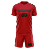 Custom Red Dark Green Soccer Set