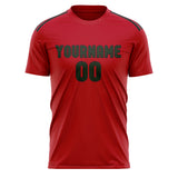 Custom Red Dark Green Soccer Jersey
