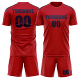 Custom Red Purple Soccer Set