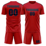 Custom Red Blue Soccer Set
