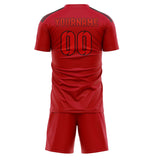 Custom Red Orange Red Soccer Set