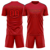 Custom Red Orange Red Soccer Set