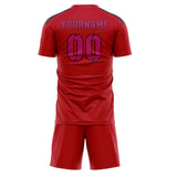 Custom Red Pink Soccer Set