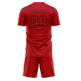 Custom Red Red Soccer Set