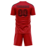 Custom Red Crimson Red Soccer Set