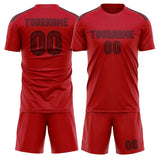 Custom Red Crimson Red Soccer Set
