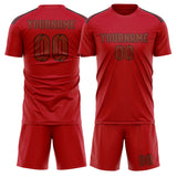 Custom Red Coral Red Soccer Set