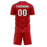 Custom Red White Soccer Set