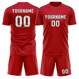 Custom Red White Soccer Set