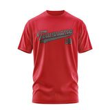 Custom Red Dark Grey T-Shirt