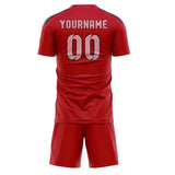 Custom Red Light Pink Soccer Set