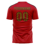 Custom Red Khaki Soccer Jersey
