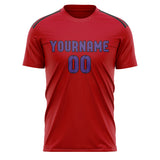 Custom Red Light Purple Soccer Jersey