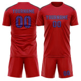 Custom Red Light Purple Soccer Set