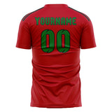 Custom Red Emerald Green Soccer Jersey