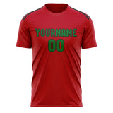 Custom Red Emerald Green Soccer Jersey