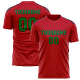 Custom Red Emerald Green Soccer Jersey