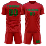 Custom Red Emerald Green Soccer Set