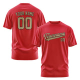 Custom Red Light Khaki T-Shirt