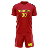 Custom Red Light Yellow Soccer Set