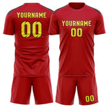 Custom Red Light Yellow Soccer Set