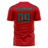 Custom Red Blue Green Soccer Jersey