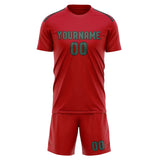 Custom Red Blue Green Soccer Set