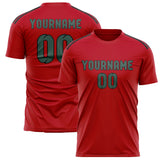 Custom Red Blue Green Soccer Jersey