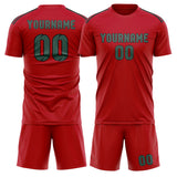 Custom Red Blue Green Soccer Set
