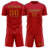 Custom Red Orange Soccer Set