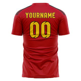 Custom Red Gold Soccer Jersey