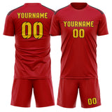 Custom Red Gold Soccer Set