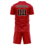 Custom Red Brown Soccer Set
