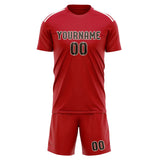 Custom Red Brown Soccer Set