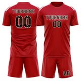 Custom Red Brown Soccer Set