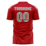 Custom Red Gray Soccer Jersey