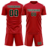 Custom Red Green Soccer Set