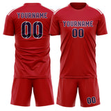 Custom Red Purple Soccer Set