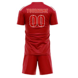 Custom Red Orange Red Soccer Set
