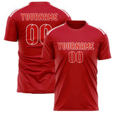 Custom Red Orange Red Soccer Jersey