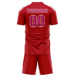 Custom Red Pink Soccer Set