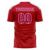 Custom Red Pink Soccer Jersey