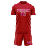 Custom Red Pink Soccer Set