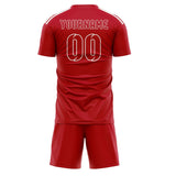 Custom Red Red Soccer Set