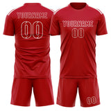 Custom Red Red Soccer Set
