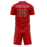 Custom Red Coral Red Soccer Set