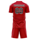 Custom Red Dark Grey Soccer Set