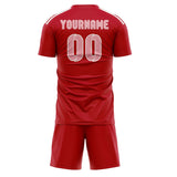 Custom Red Light Pink Soccer Set