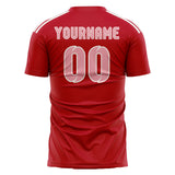 Custom Red Light Pink Soccer Jersey