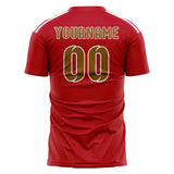 Custom Red Khaki Soccer Jersey